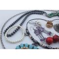 A joblot of vintage jewelry items , accessories and spare parts - Bid for the lot !!