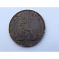 Rare in SA - An antique 1875-H British Farthing coin - See detail