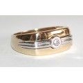 9k / 9ct gold diamond RING: a modern STUNNER. Ready for you. Last one!