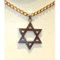 9k / 9ct gold Magen David / Star of David, 25mm wide, yellow & white gold, reversible