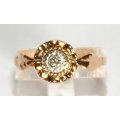 19.2k / 19.2ct Portuguese rose gold Diamond RING: highly detailed. Ready for you. Last one!