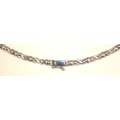 9k / 9ct white gold Necklace, simulated diamonds HIGH END. Ready for you. Last one!