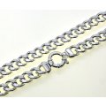 Bevelled curb Signoretti CHAIN: 13mm wide, 50cm, sterling silver. BROAD & BOLD