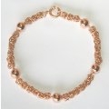 Byzantine & ball bead BRACELET: 19.2k / 19.2ct Portuguese rose gold. Ready for you. Last one!
