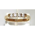 18k / 18ct gold Eternity RING: simulated diamonds  cubic zirconia. Ready for you. Last one!