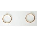 9k / 9ct rose gold hoop EARRINGS: facetted. Ready for you. Last pair!