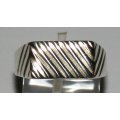Rectangular ridged table RING: sterling silver. Ready for you. Last one!