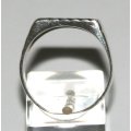 Rectangular ridged table RING: sterling silver. Ready for you. Last one!