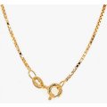 9k / 9ct yellow gold Box link CHAIN: 1mm wide, 45cm. Limited!