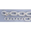 Oval rope CHAIN: 11mm wide, 50cm, sterling silver  GLAMOROUS