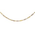 9k / 9ct yellow & white gold Singapore CHAIN, 1.9mm wide, 50cm