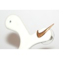 Single 19.2k / 19.2ct Portuguese rose gold Nike swoosh stud EARRING. Ready for you. Last one!