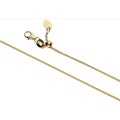 9k / 9ct gold CHAIN: Wheat or Spiga link, 0.9mm wide, adjustable to 50cm, oval end