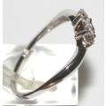 18k / 18ct white gold Trilogy CZ wave RING. Ready for you. Last one!
