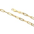 9k / 9ct gold paper clip BRACELET: 4.5mm wide, 19cm