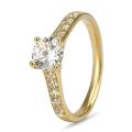 9k / 9ct gold Engagement or Dress RING: simulated diamonds