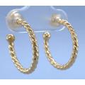 9k / 9ct gold rope Pretty Woman C clips / hoops: 18x2mm