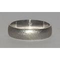 9k / 9ct white gold Wedding Band / Ring, 5mm wide, BLASTED, half round, size P, Q or R