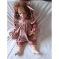 Large Vintage Porcelain Doll in Good Condition For age