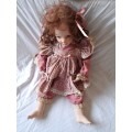Large Vintage Porcelain Doll in Good Condition For age