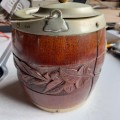 Lovely Oak and sp tobacco or biscuit barrel...Please see