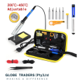 Soldering Iron Kit Electric 60W with Adjustable Temperature Welding Tool Solder Wire 15 in 1 kit