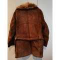 Genuine Suede Leather and Fur Vintage 1970`s Mens Coat