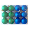 Christmas Ball decorations 2 sets of 6 balls, Green AND blue
