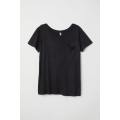 Black ladies T shirt with pocket Size Large