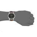Akribos XXIV Men's  Swiss Quartz Movement Watch with Dark Gray Dial and Brown Genuine Leath