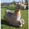 Vintage Handcrafted Solid Wood Rocking Horse