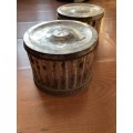 Set of Antique Bunt cake pan tin with lids