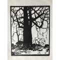 Pierneef - Photolithograph- `Willow in Winter`