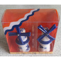 **NEW** Delft Blue - Hand-painted Windmill Shaped Salt and Pepper Set