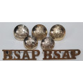 Rhodesia BSAP buttons and shoulder titles set - brass - 70`s/80`s