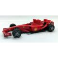 **PRE-LOVED/UNBOXED** 1/38 Shell V-Power F1 Ferrari F2008, Plastic Pull-back Action - Red