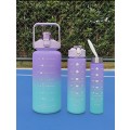 3 piece water bottle -grey /multicolour
