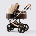 High quality Baby Pram 2in 1 Belecoo High Landscape Baby Stroller - coffee colour