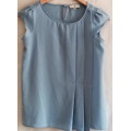 FLOWY TOP - BLUE - DECENIO - SIZE SMALL - LADIES - LADIES CLOTHING - CLOTHING