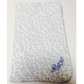RECEIVING BLANKET - BLUE AND WHITE DOUBLE SIDED -BABY