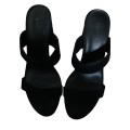 BLACK STRAPPY SANDALS - HEEL HEIGHT 8CM - SIZE 4 - SANDALS - SHOES