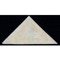 CGH 1853 Triangular. 4d Blue on White Paper. 3 good margins. Used, SACC 6a
