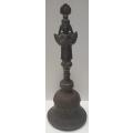Antique Brass Indian God Hindu Temple Bell. Double Head Hanuman