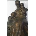 ORIGINAL Italian Signed Decimo Passani ` HOMELESS ` Bronze Sculpture ( 1907- 1940 )