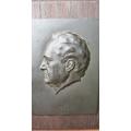 Vintage Johann Wolfgang von Goethe Bronze Plaque. Signed by DUATERT