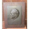 Vintage Johann Wolfgang von Goethe Bronze Plaque. Signed by DUATERT