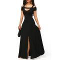 Womens Cold Shoulder V Neck Bodycon Prom Evening Club Maxi Long Dress