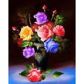 5D DIY FULL DRILL DIAMOND PAINTING BY NUMBER - ROSES IN VASE