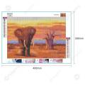 5D DIY FULL DRILL DIAMOND PAINTING BY NUMBER - ELEPHANT & BAOBAB