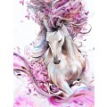 5D DIY FULL DRILL DIAMOND PAINTING BY NUMBER - PINK & WHITE HORSE